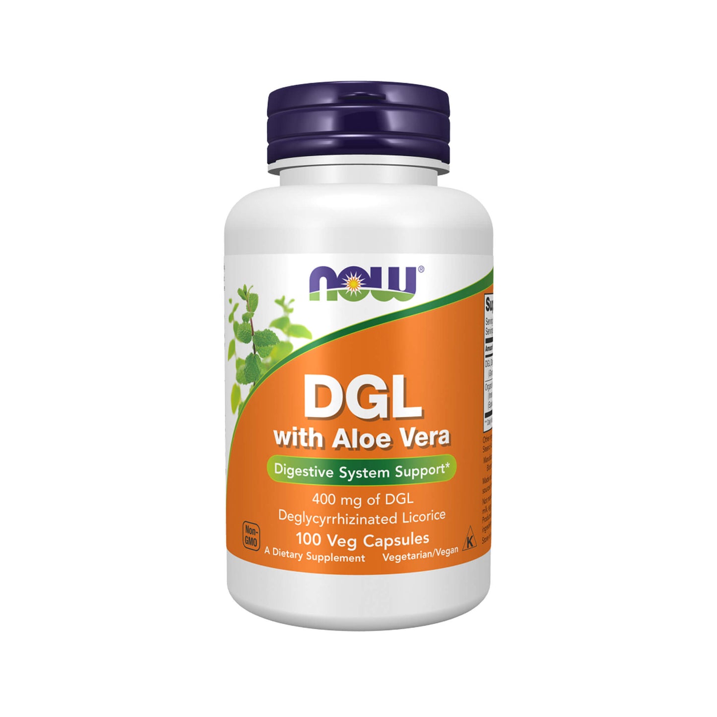 NOW Foods, DGL with Aloe Vera - 100 Veg Capsules