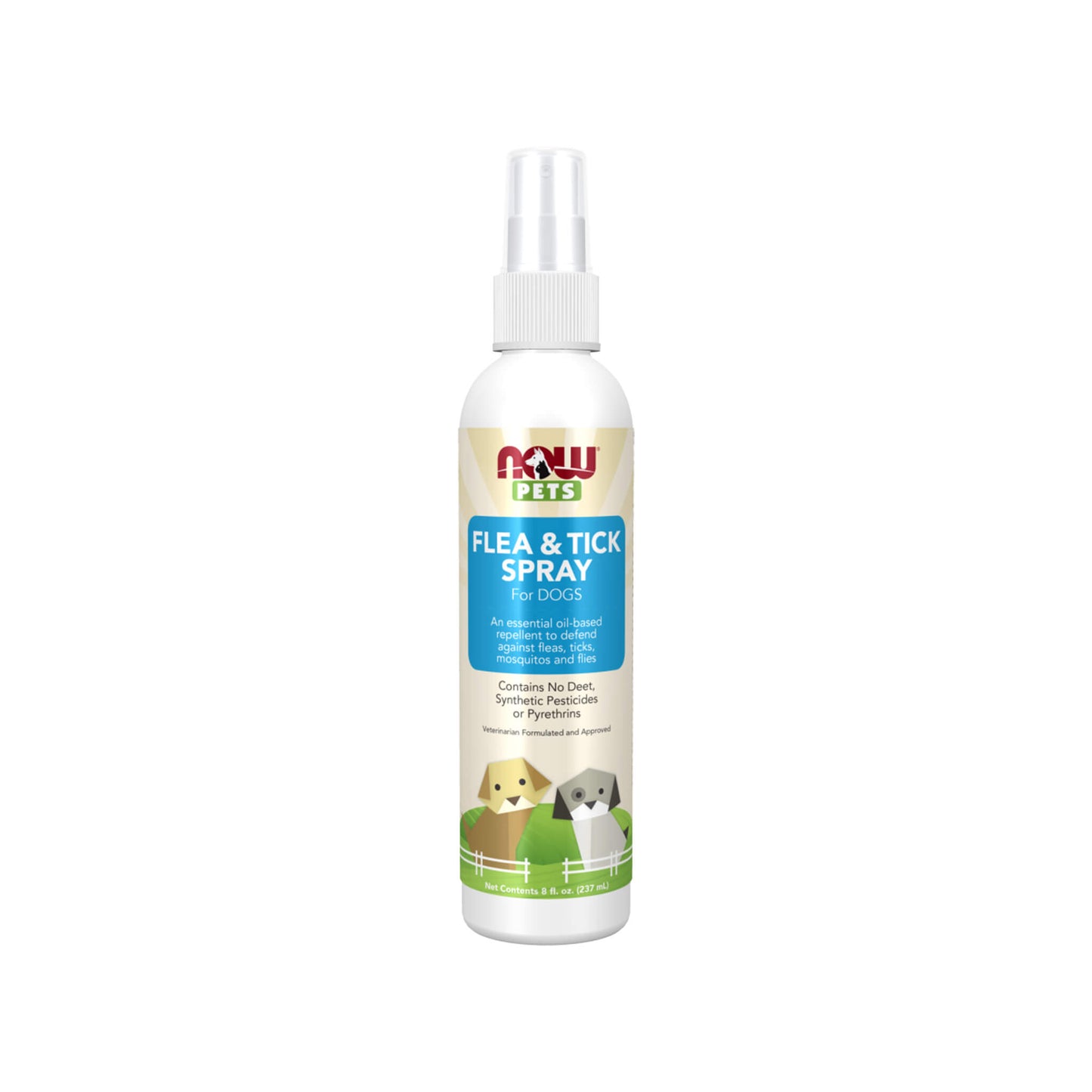 NOW Pets, Pets, Flea & Tick Spray for Dogs - 237 ml.