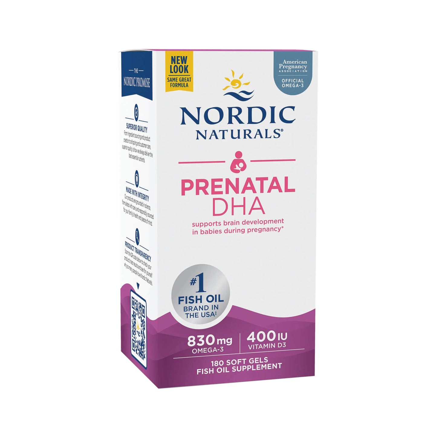Nordic Naturals, Prenatal DHA, 830mg Omega-3 + 400 IU D3 Unflavoured