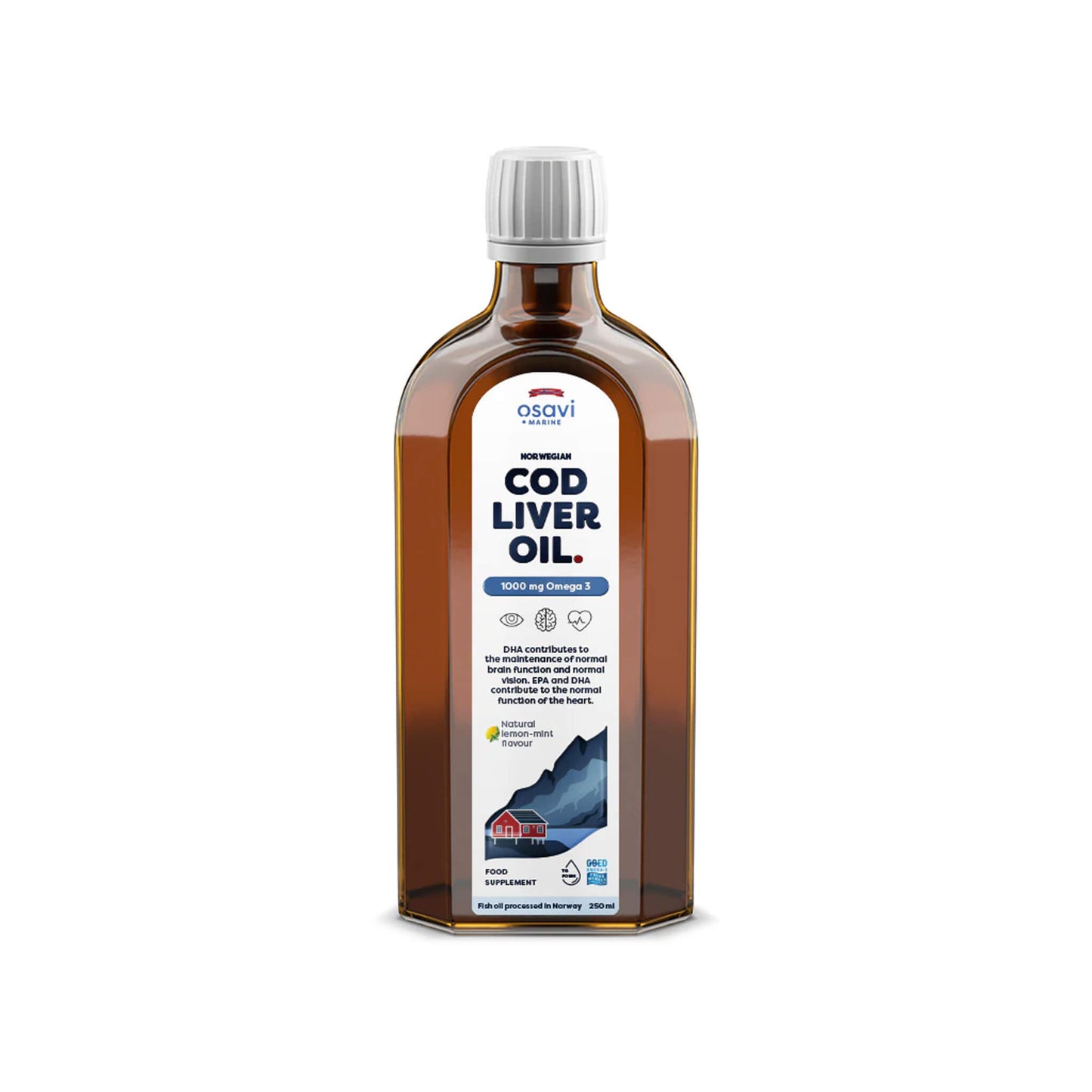 Osavi, Norwegian Cod Liver Oil, 1000mg Omega 3 - 250 ml