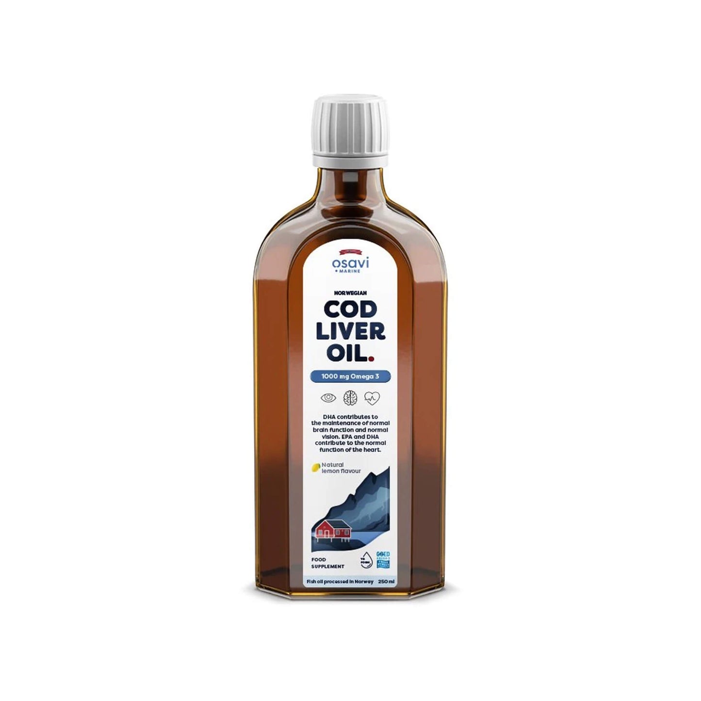 Osavi, Norwegian Cod Liver Oil, 1000mg Omega 3 - 250 ml