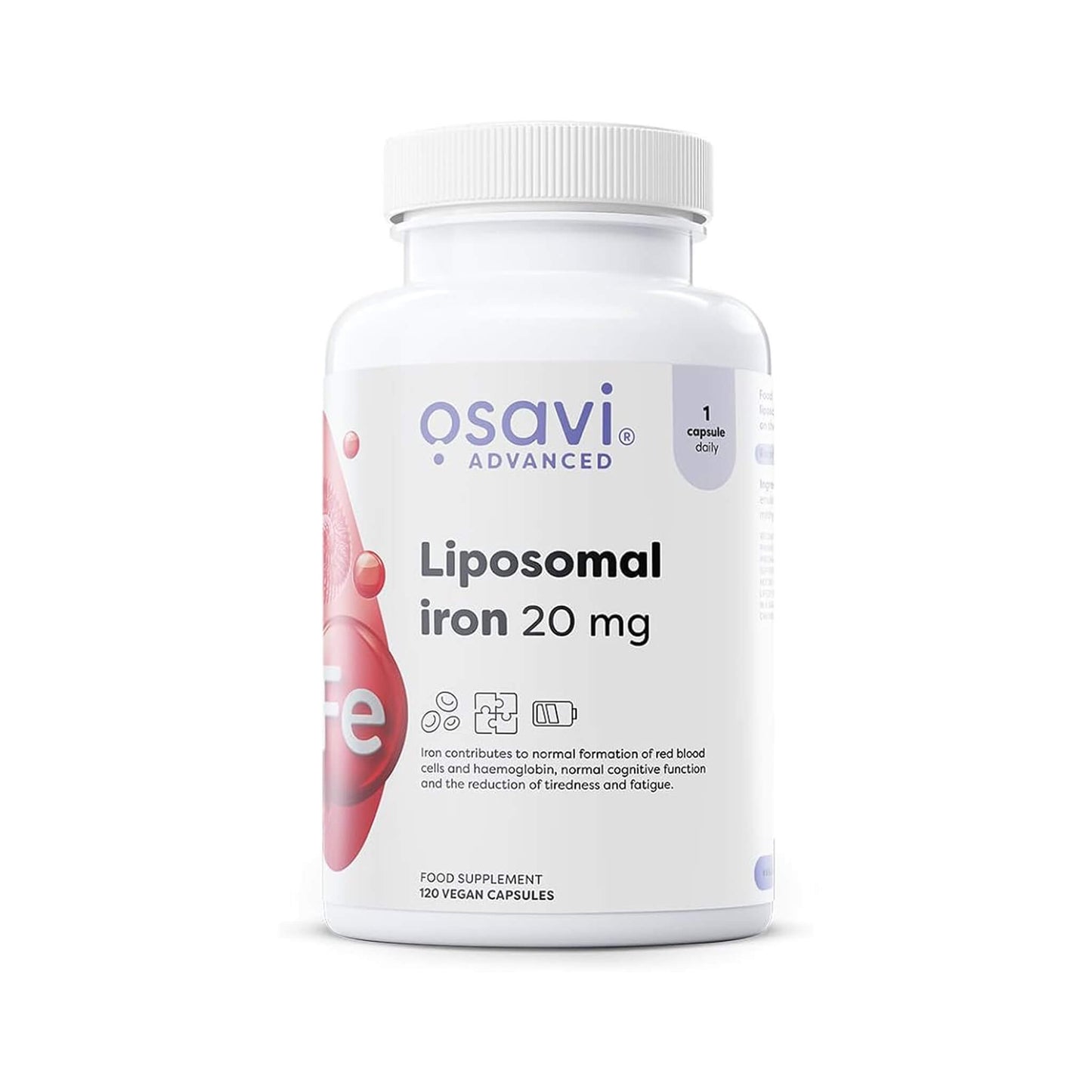 Osavi, Liposomal Iron, 20 mg - Vegan Capsules