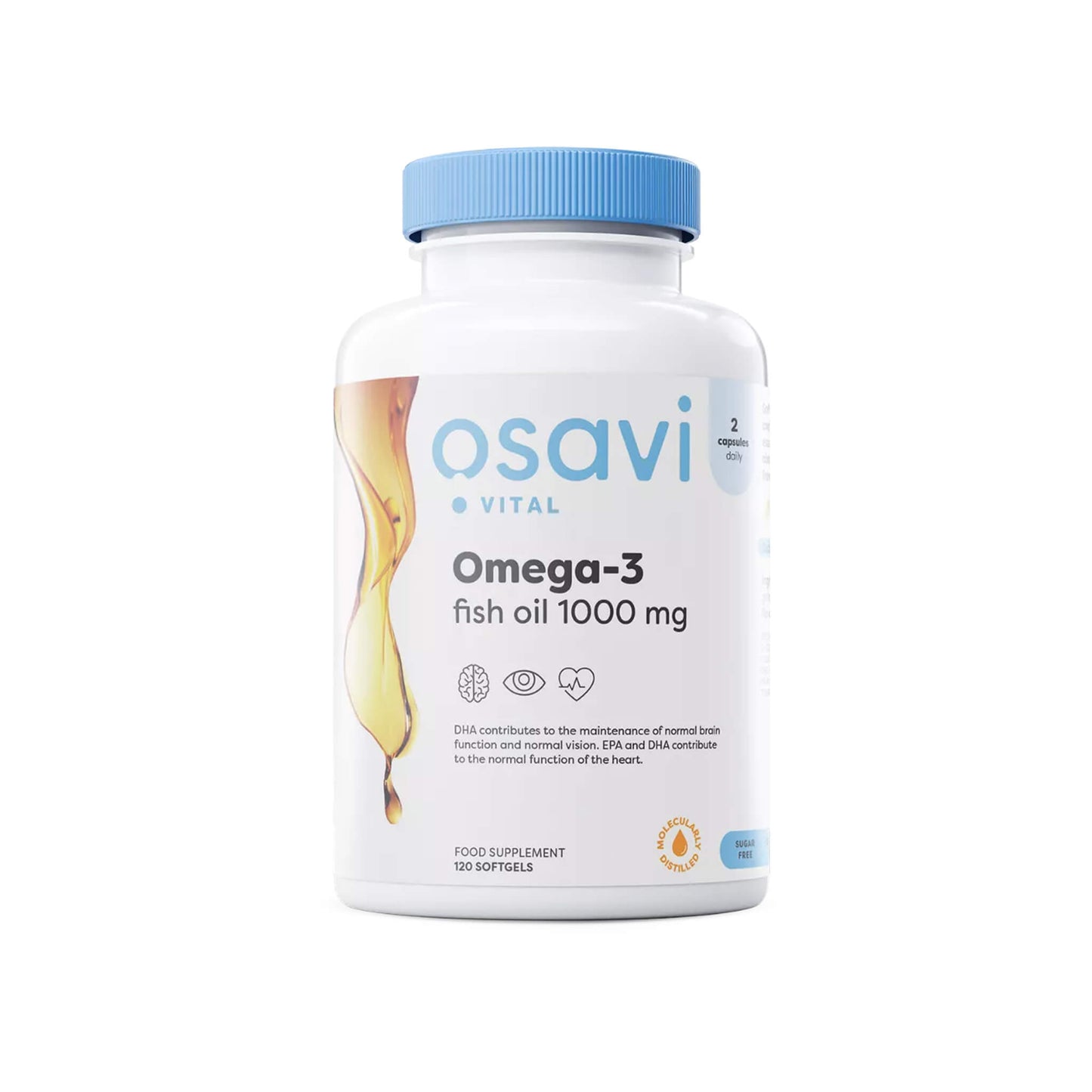 Osavi, Omega-3 Fish Oil Molecularly Distilled, 1000mg (Lemon) - Soft Gels