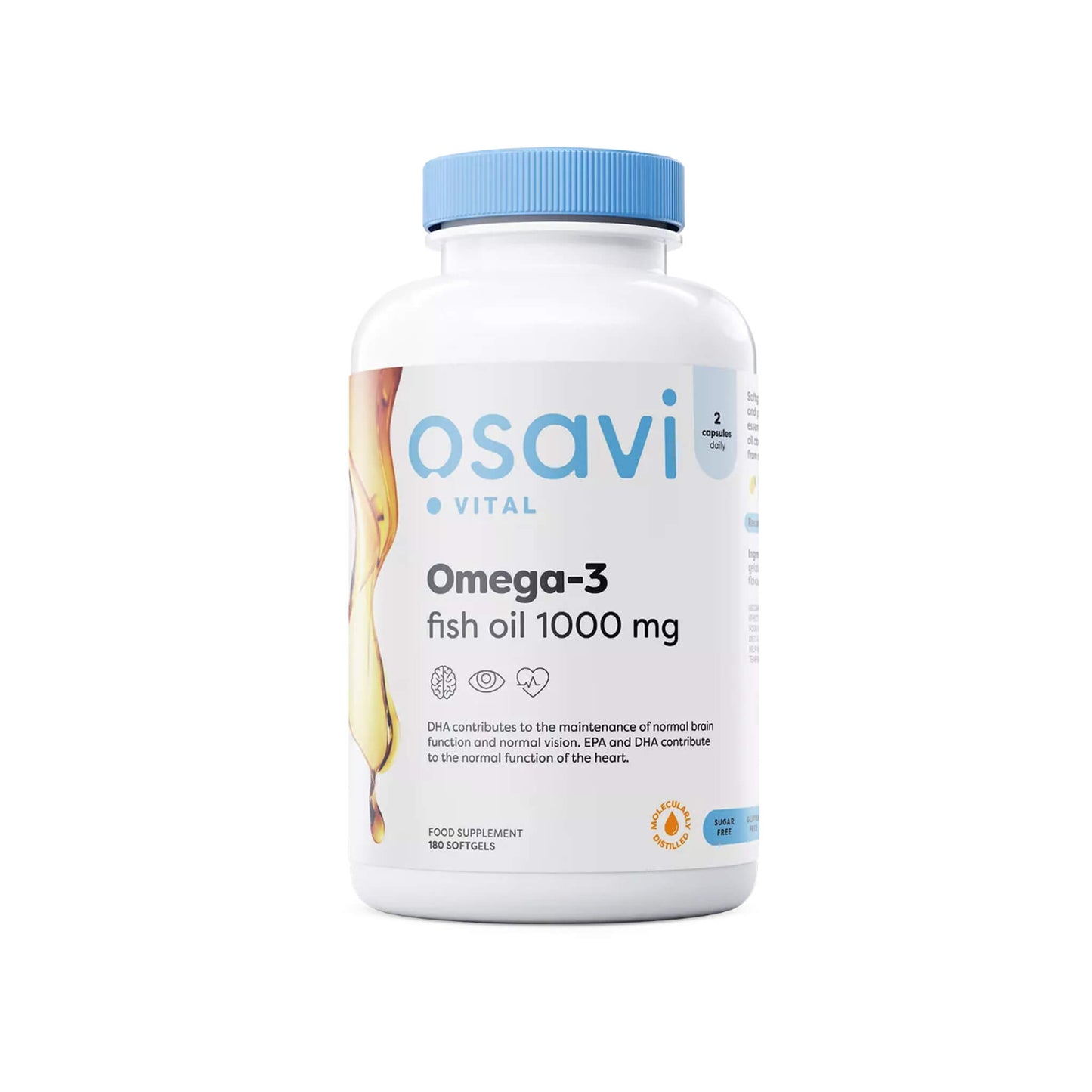 Osavi, Omega-3 Fish Oil Molecularly Distilled, 1000mg (Lemon) - Soft Gels