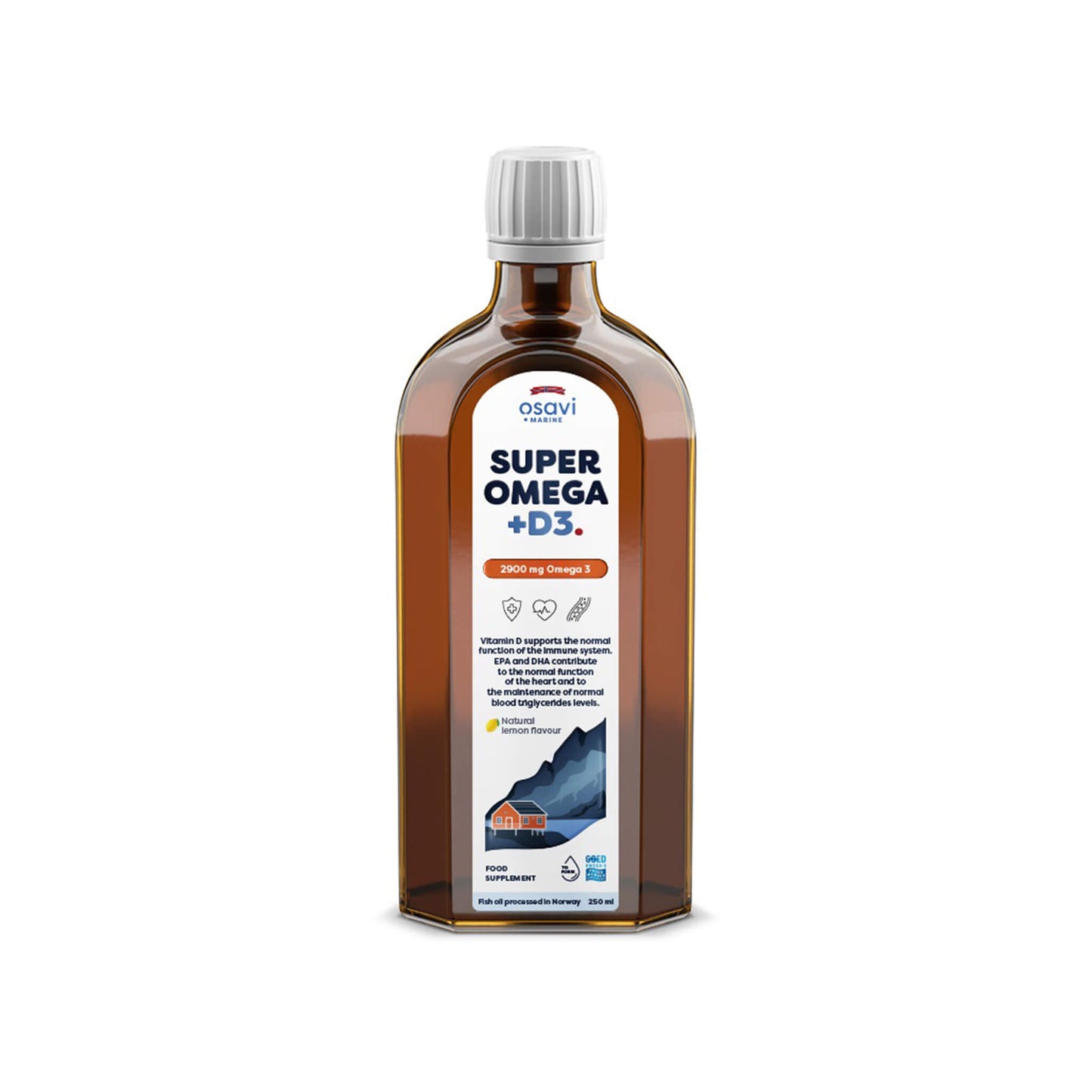Osavi, Super Omega + D3, 2900mg Omega 3 (Lemon) - 250 ml