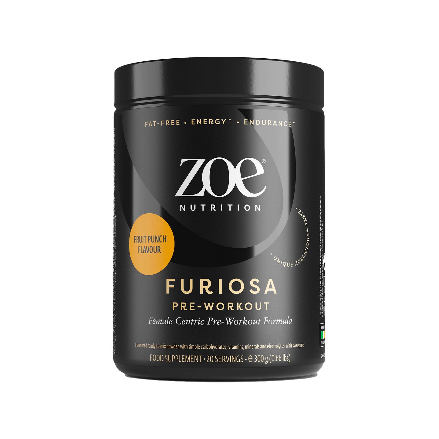 Zoe Nutrition, Furiosa Pre-Workout, Tropical - 300 Grams