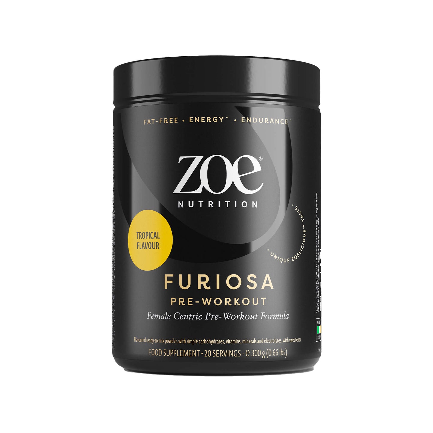 Zoe Nutrition, Furiosa Pre-Workout, Tropical - 300 Grams