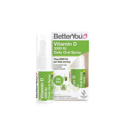 BetterYou, D3000 IU Daily Vitamin D Oral Spray, Peppermint Flavour