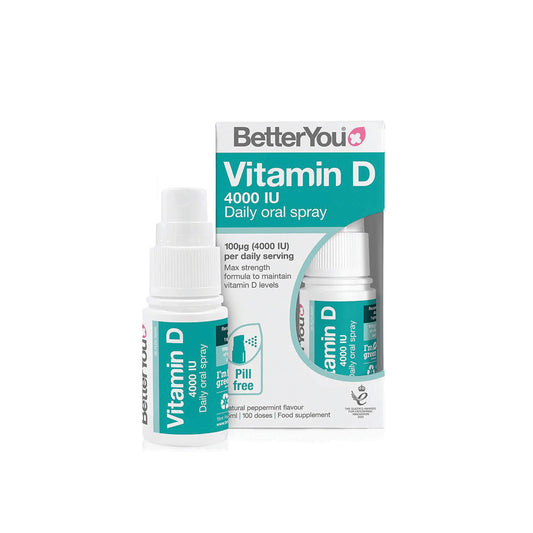 BetterYou, D4000 IU Daily Vitamin D Oral Spray, Peppermint Flavour