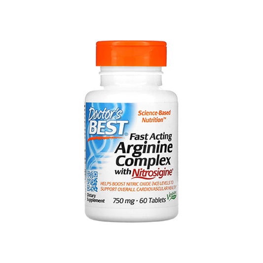 Doctor's Best Fast Acting Arginine Complex with Nitrosigine, 750 mg - 60 Tablets