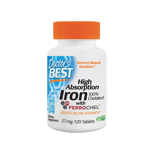 Doctor's Best High Absorption Iron, 27 mg - 120 Tablets