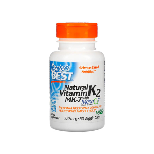 Doctor's Best, Natural Vitamin K2 MK7 with MenaQ7, 100 mcg - 60 Veg Capsules