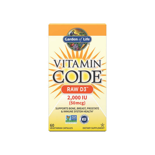 Garden of Life, Vitamin Code Raw D3, 2000 IU - 60 Veg Caps