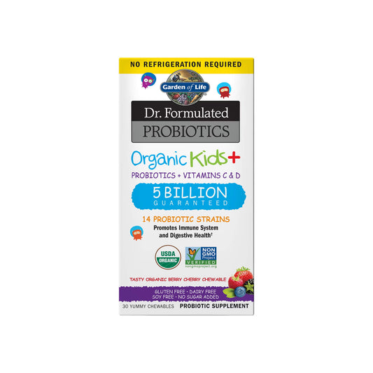 Garden of Life, Dr. Formulated Probiotics Organic Kids+, Berry Cherry - 30 Chewables (4y+)