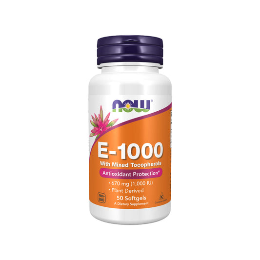NOW Foods, Vitamin E-1000 - Natural (Mixed Tocopherols) - 50 Soft Gels