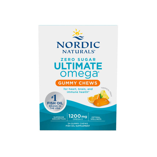 Nordic Naturals, Ultimate Omega Gummy Chews, Tropical Fruit - 54 Gummies