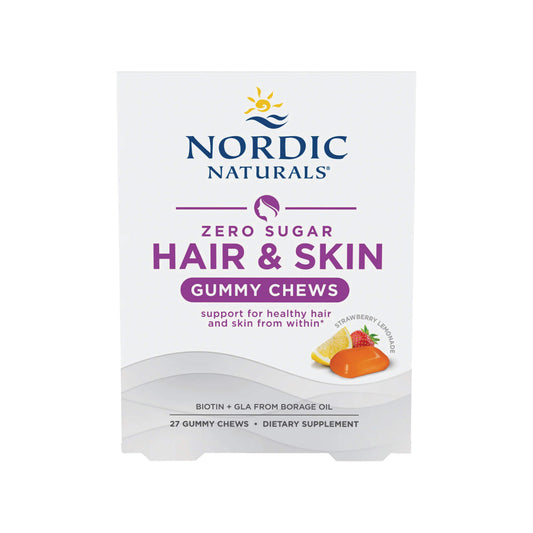 Nordic Naturals, Hair & Skin Gummy Chews, Strawberry Lemonade - 27 Gummy Chews
