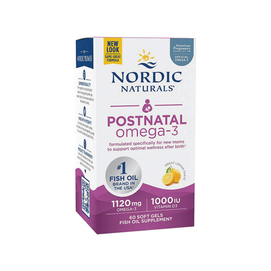 Nordic Naturals Postnatal, Omega-3, 1120mg Lemon - 60 Soft Gels