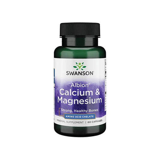 Swanson, Albion Calcium & Magnesium - 60 Capsules