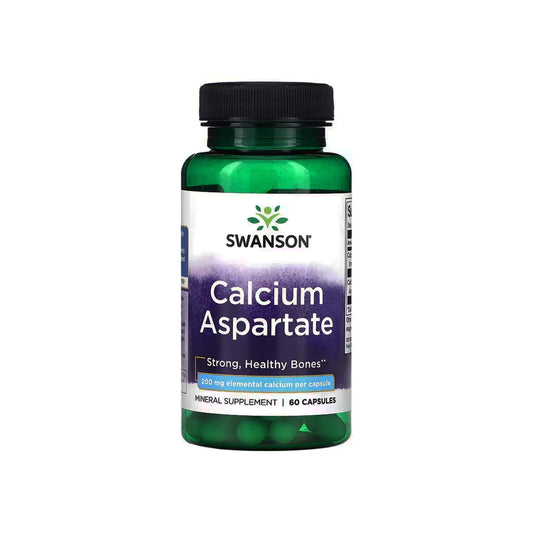 Swanson, Calcium Aspartate, 200mg Elemental Calcium - 60 Capsules