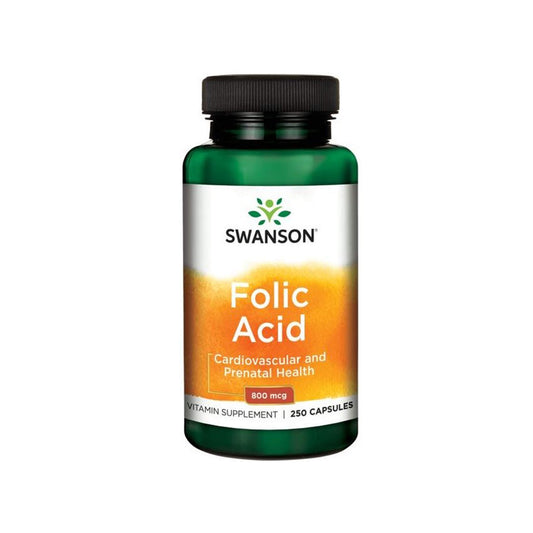 Swanson, Folic Acid, 800 mcg - 250 Capsules