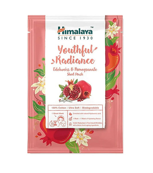 Himalaya, Youthful Radiance Edelweiss & Pomegranate Sheet Mask - 30 ml